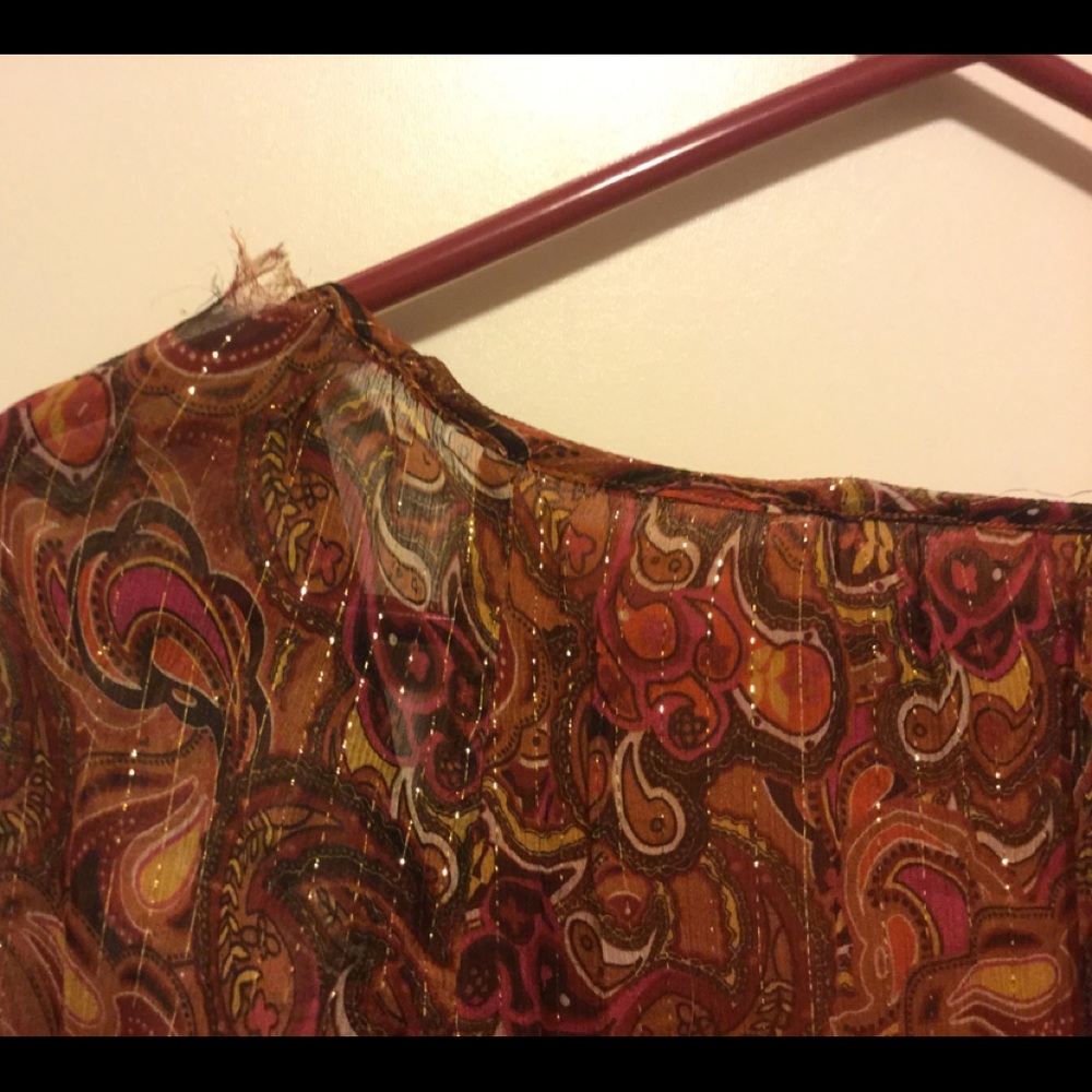 Kensie Rust/Brown Boho Dress L - Picture 4 of 5